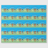 Zoo Dierlijke Verjaardag Gepersonaliseerd Cadeaupapier (Vlak)