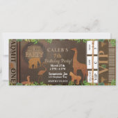 ZOO FEEST Brown Animals Verjaardagsfeest Ticket Kaart (Voorkant)