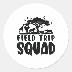 Zoo Field Trip Shirt voor docenten, studenten Chap Ronde Sticker