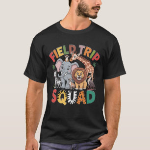 Zoo Field Trip Squad Safari Leraar Studenten Wildl T-shirt