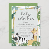 Zoo Forest Neutral Baby shower Invitation Save The Date (Voorkant / Achterkant)