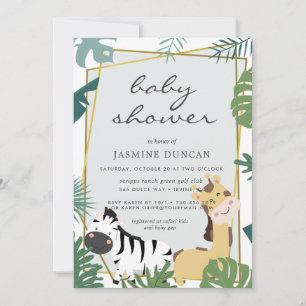 Zoo Forest Neutral Baby shower Invitation Save The Date