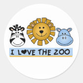Zoo Friends Ronde Sticker (Voorkant)