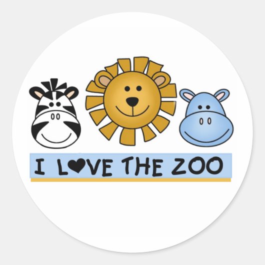 Zoo Friends Ronde Sticker (Voorkant)