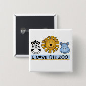 Zoo Friends Vierkante Button 5,1 Cm (Voorkant /achterkant)
