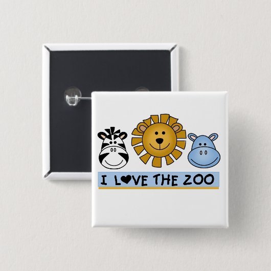 Zoo Friends Vierkante Button 5,1 Cm (Voorkant /achterkant)