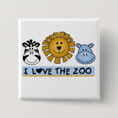 Zoo Friends Vierkante Button 5,1 Cm (Voorkant)