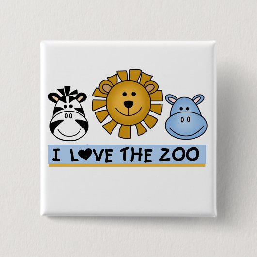 Zoo Friends Vierkante Button 5,1 Cm (Voorkant)