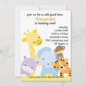 Zoo Fun Birthday Party Kaart (Voorkant)