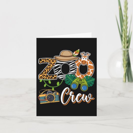 Zoo Giraffe Crew Safari Dierentuin Keeper Kinderen Kaart (Voorkant)
