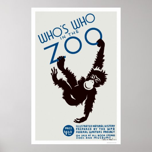 Zoo Guide aap 1937 WPA Poster (Voorkant)