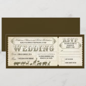 Zoo huwelijksuitnodiging tickets kaart (Voorkant / Achterkant)