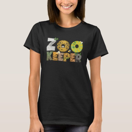 Zoo Keeper Afrikaanse savanne Wildlife Dierenprint T-shirt (Voorkant)