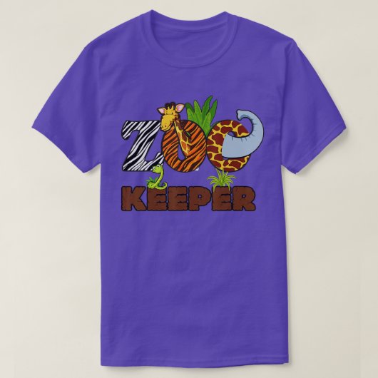 Zoo Keeper Costume Mannen Vrouwen Afrikaanse diere T-shirt (Design voorkant)