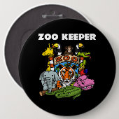Zoo Keeper Dierenvriend Party Ronde Button 6,0 Cm (Voorkant /achterkant)