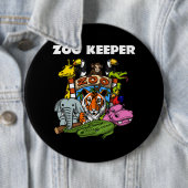 Zoo Keeper Dierenvriend Party Ronde Button 6,0 Cm (In situ)