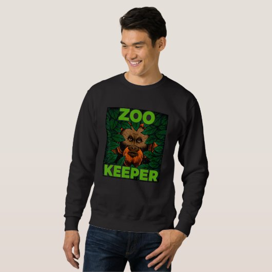 Zoo Keeper Funny Jungle Monkey Animal Lover Men Wo Trui (Voorkant volledig)