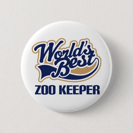 Zoo Keeper Gift Ronde Button 5,7 Cm (Voorkant)