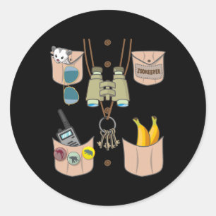 Zoo Keeper Kostuum Leuke Halloween Jongens Meisjes Ronde Sticker