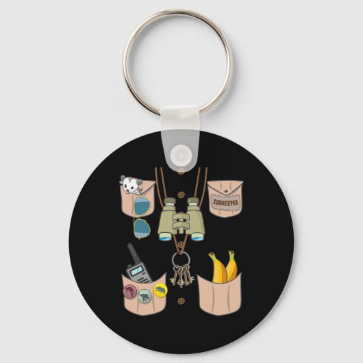 Zoo Keeper Kostuum Leuke Halloween Jongens Meisjes Sleutelhanger (Voorkant)