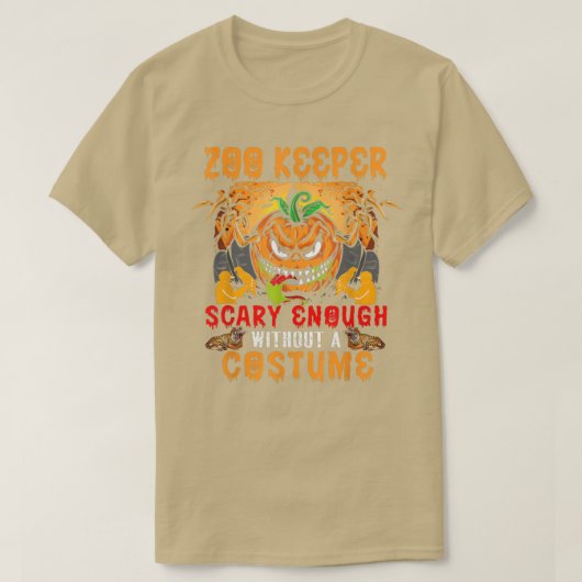 Zoo Keeper Scary genoeg zonder kostume Scary Pu T-shirt (Design voorkant)
