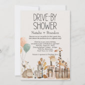 Zoo Kwekerij Dieren Drive-By Baby shower Kaart (Voorkant)