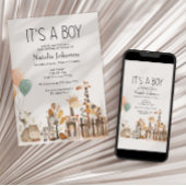 Zoo Kwekerij Dieren Jongen Baby shower Kaart