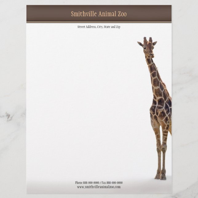 Zoo Letterhead Persoonlijk Briefhoofd (Voorkant)