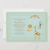 Zoo Mobile Baby shower Invitation Kaart (Voorkant)