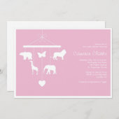 Zoo Mobile Baby shower Invitation Kaart (Voorkant / Achterkant)
