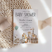 Zoo Nursery Animals Baby shower Kaart