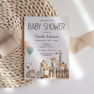 Zoo Nursery Animals Baby shower Kaart