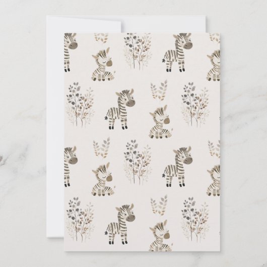 Zoo Nursery Animals Baby shower Kaart (Achterkant)