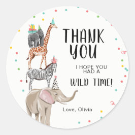 Zoo Party Animals Safari Oerwoud Wild Dank u Ronde Sticker