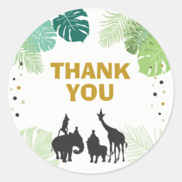 Zoo Party Favor Labels Safari bedankt je label Oer