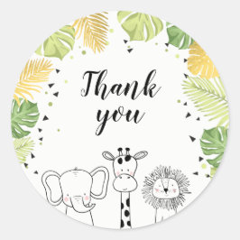 Zoo Party Favor Labels Safari Dank u Oerwoud