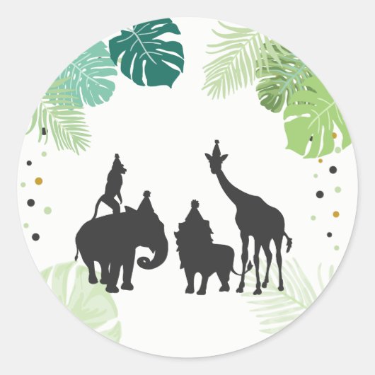 Zoo Party Favor Labels Safari Envelope Oerwoud (Voorkant)