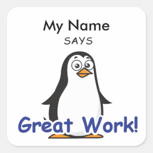 Zoo Penguin - Geweldig werk! Vierkante Sticker