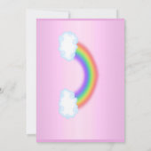 ZOO RAINBOW PARTIJ INVITATIE PINK stripe Kaart (Achterkant)