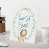 Zoo Safari Animal Lion Baby shower Guest Book Reclamebord Met Voetstuk (Insitu)