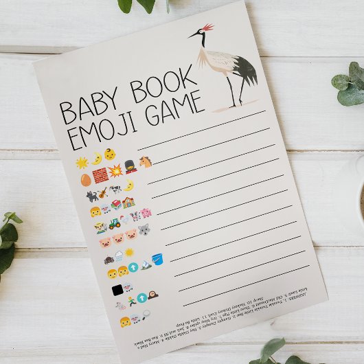 Zoo Safari Animals Baby shower Boek Emoji Game Flyer