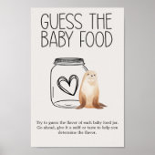 Zoo Safari Animals Baby shower Guess Baby Food Poster (Voorkant)