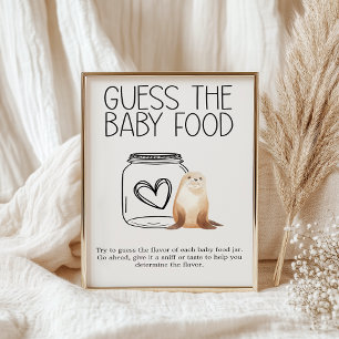 Zoo Safari Animals Baby shower Guess Baby Food Poster