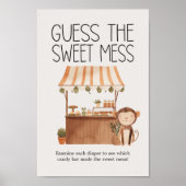 Zoo Safari Animals Baby shower Guess Sweet Mess Poster (Voorkant)