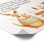 Zoo Safari Animals Baby shower Late Night Luier Poster (Hoek)