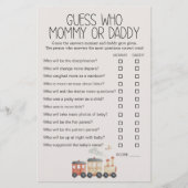 Zoo Safari Animals Baby shower Mama Daddy Game Flyer (Voorkant)