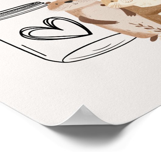 Zoo Safari Animals Baby shower Ouderschap Tip Jar Poster (Hoek)