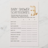 Zoo Safari Animals Baby shower Scattegories Game Flyer (Voorkant)