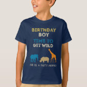 Zoo Safari Birthday Party Boy T-shirt (Voorkant)