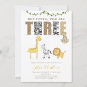 Zoo Safari Dieren 3e verjaardag van de Jongen Kaart (Voorkant)